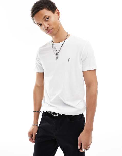 AllSaints Tonic crew t-shirt in optic white