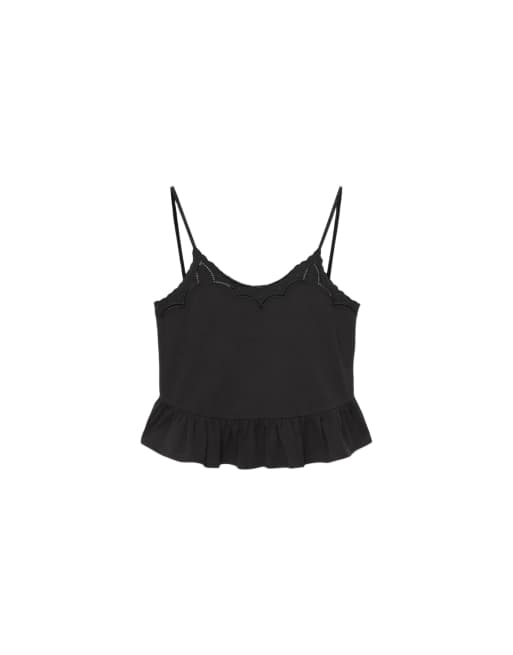 AllSaints - top lencero Georgia en negro, 2 de 6