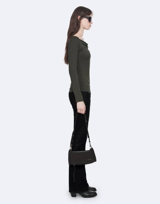 AllSaints top Romi olive noir, 3 de 7