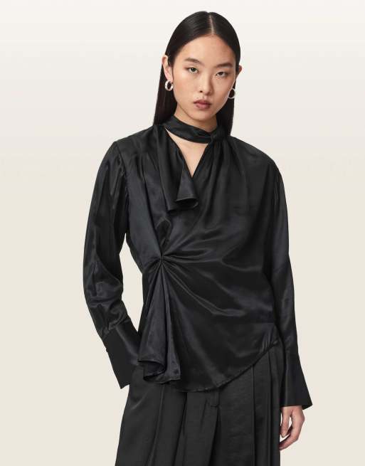 AllSaints - top Zellie negro, 4 de 7