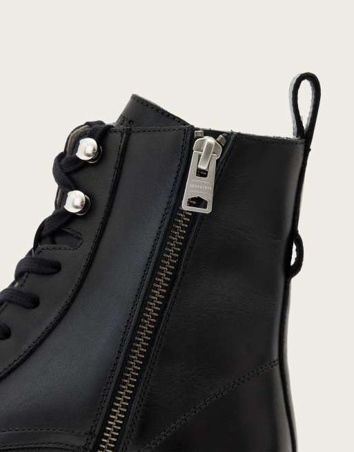AllSaints Tori bottes en cuir à lacets noires, 2 de 4