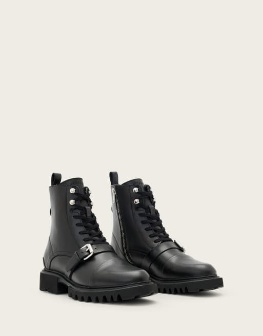 AllSaints Tori bottes en cuir à lacets noires, 3 de 4