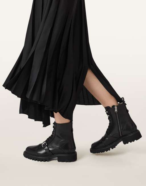 AllSaints Tori bottes en cuir à lacets noires, 4 de 4