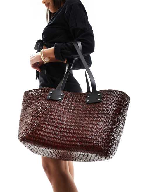 AllSaints - Tote bag en paille - Marron, 4 de 4