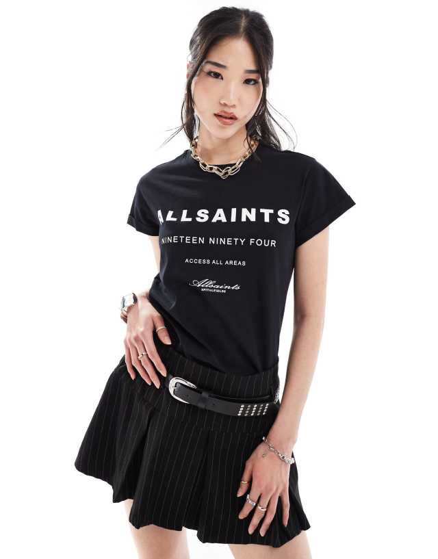 AllSaints - tour anna t-shirt in black