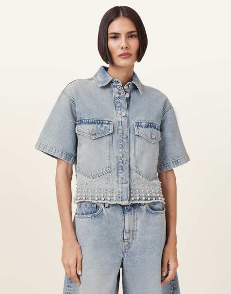 AllSaints - Tove - Overhemd met versiering in licht indigo - view 1