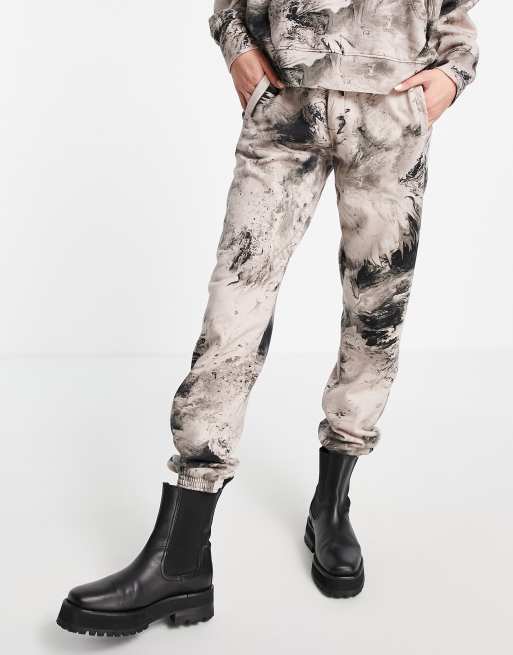AllSaints trackies in marble print (part of a set)