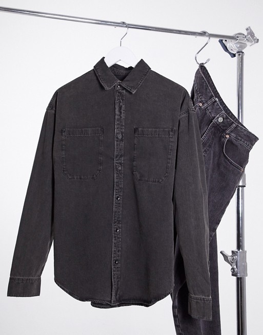 AllSaints Trellick shirt in washed black
