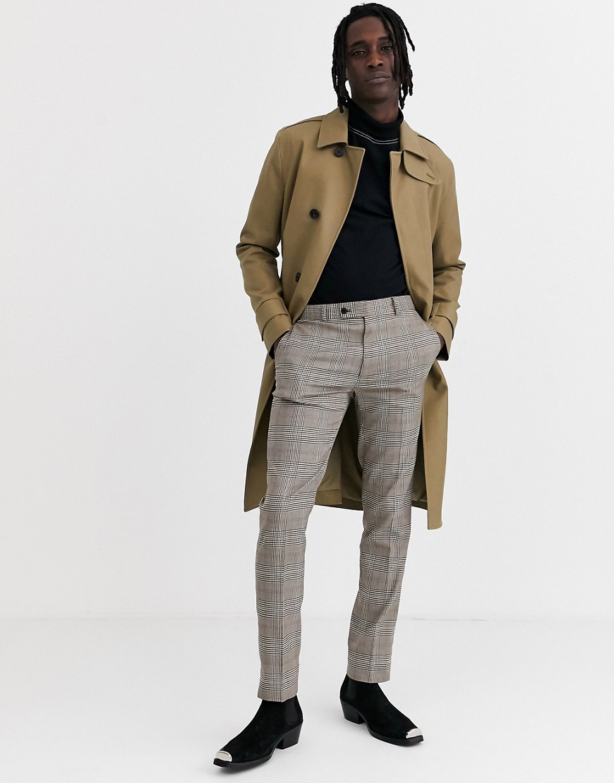 AllSaints trench coat with belt in light brown