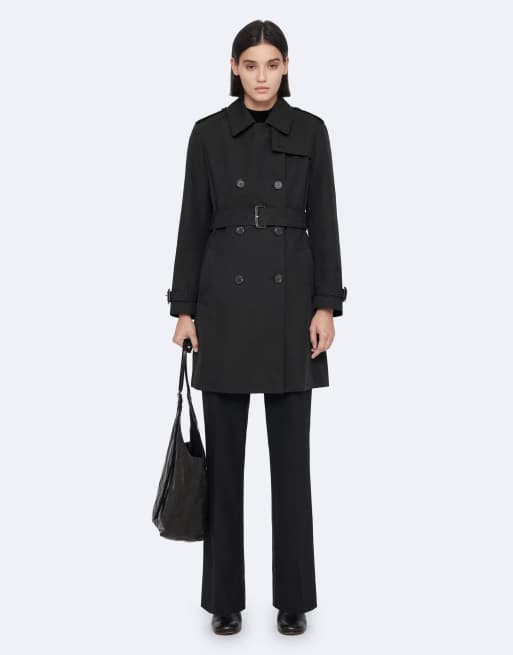 AllSaints - trench negro Leonard, 6 de 7