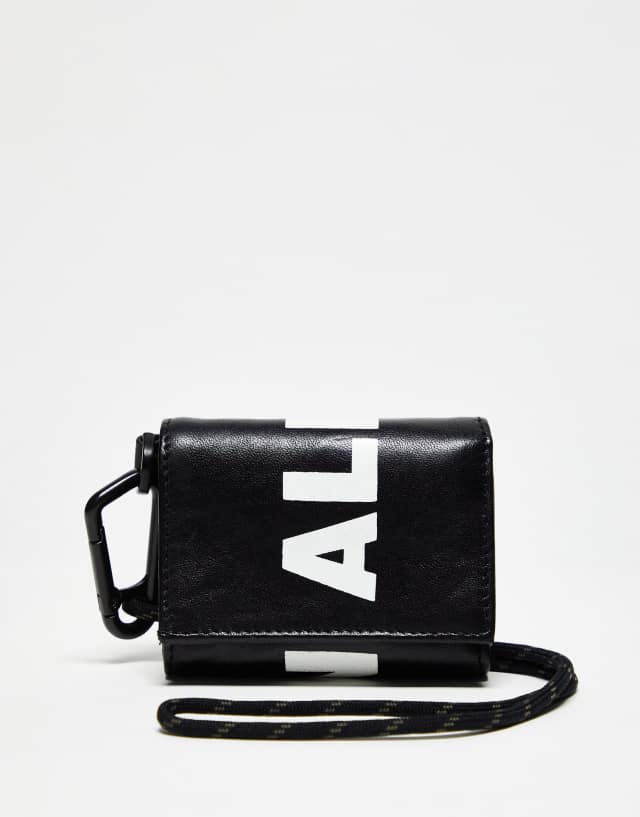 AllSaints Trifold logo wallet in black