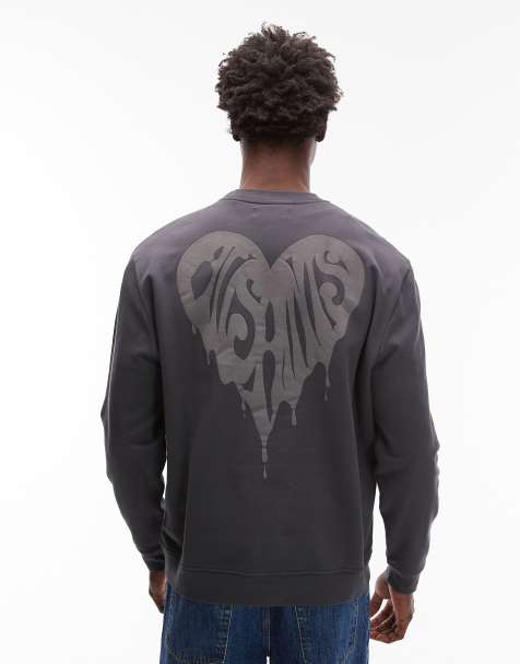 Allsaints Trip crew sweatshirt in washed black - BLACK - view 1