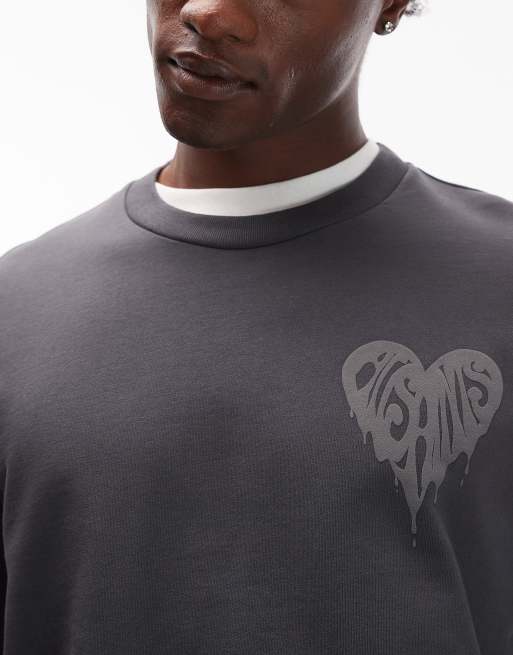 AllSaints Trip crew sweatshirt in washed black | ASOS