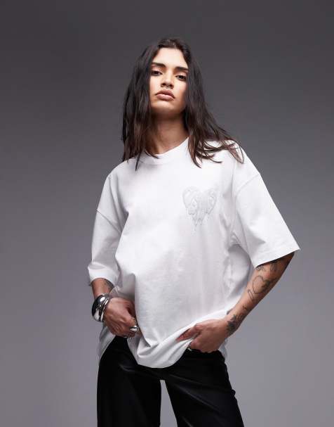 Allsaints Trip heart logo graphic t-shirt in white - view 1