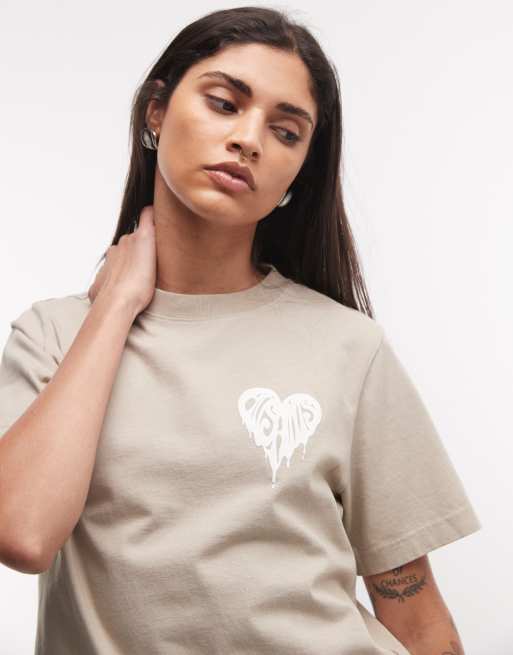 AllSaints Trip Lisa t-shirt à manches courtes avec logo graphique beige, 4 de 4