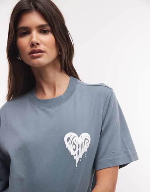 AllSaints Trip Lisa t-shirt à manches courtes avec logo graphique bleu clair, 2 de 4