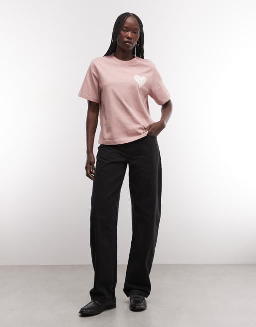 AllSaints Trip Lisa T-shirt con logo grafico a maniche corte rosa, 3 di 4