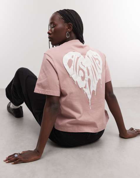 AllSaints Trip Lisa T-Shirt mit Grafiklogo und kurzen Ärmeln in Pink - view 1