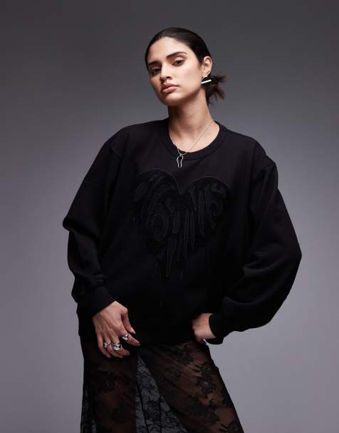 AllSaints – Trip Piper – Svart sweatshirt - view 1