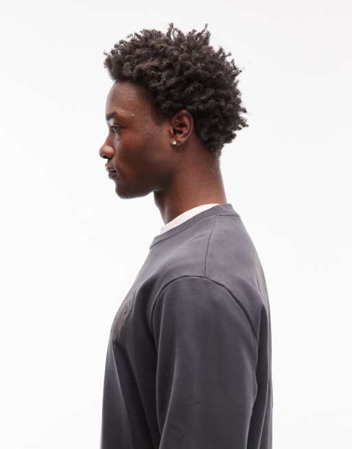 AllSaints - Trip - Sweatshirt met ronde hals in zwart met wassing, 5 van 5