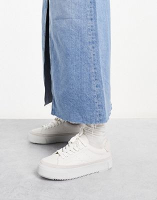 AllSaints Trish leather trainers in chalk white - ASOS Price Checker
