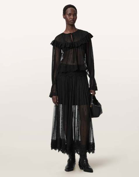 AllSaints - Trixie - Falda negro azabache de encaje - view 1