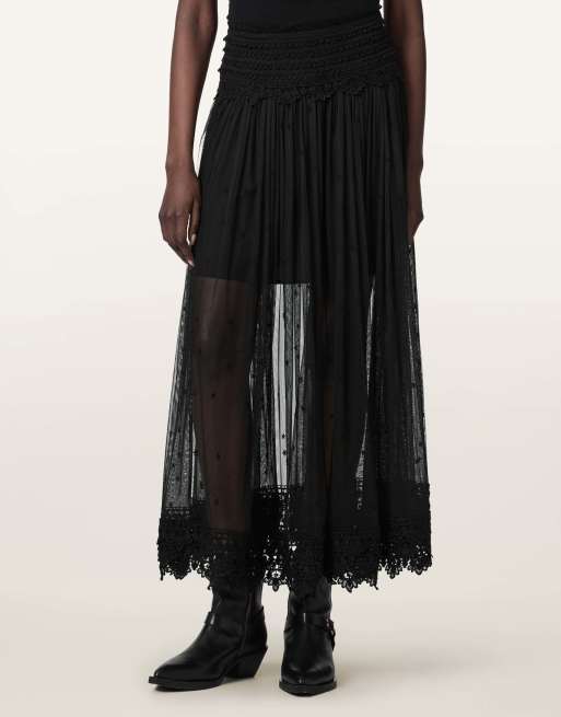 AllSaints - Trixie - Jupe en dentelle - Noir de jais, 4 de 6