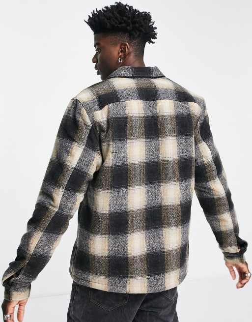 Allsaints tromso checked jacket in stone