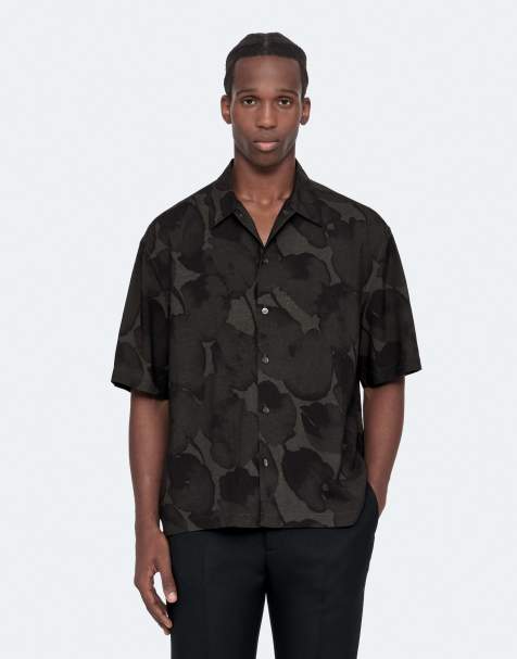 AllSaints Tulip Kurzarmhemd in Schwarz/Grau - view 1