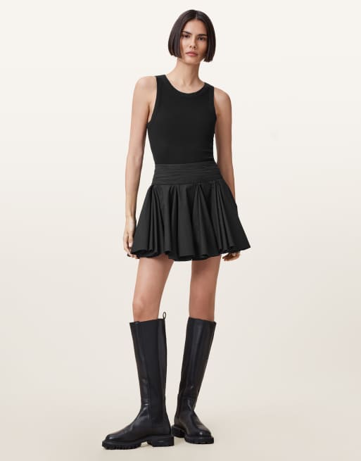 AllSaints – Tulpenrock in Schwarz