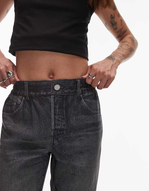 AllSaints Tyler denim look pants in black , 4 of 5