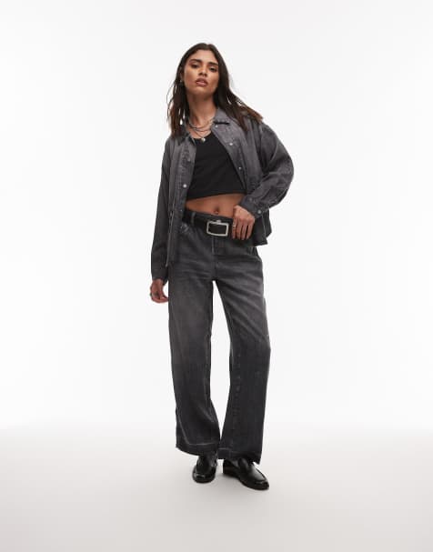 Allsaints Tyler denim look trouser in black 