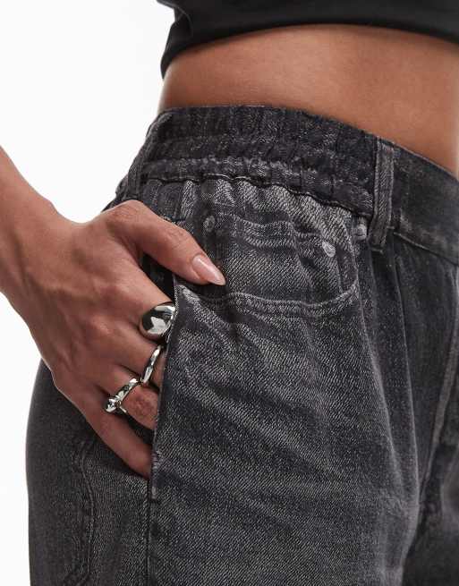 Allsaints Tyler denim look trouser in black , 2 of 5