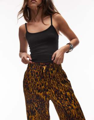 Allsaints Tyler High Rise Abstract Print Pants In Brown