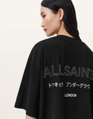 AllSaints - Under Amelie - T-Shirt in Schwarz
