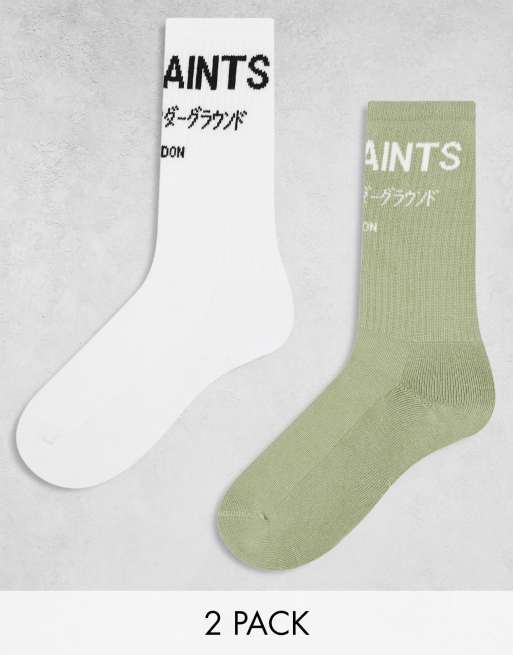 AllSaints – Underground – 2er-Pack Socken in verschiedenen Farben
