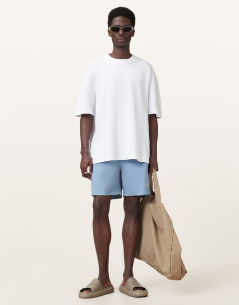 AllSaints – Underground – Badeshorts in Bondi-Blau - view 1