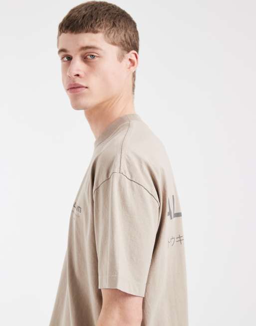 AllSaints - Underground - Beige og oversized T-shirt, 5 af 5