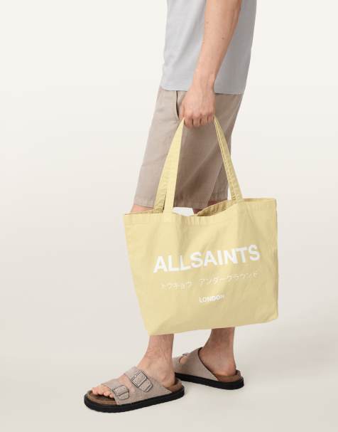 AllSaints - Underground - Borsa shopping gialla con logo - view 1