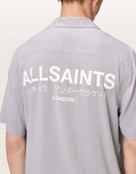 AllSaints - Underground - Camisa gris nube de manga corta - view 1