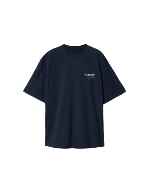 AllSaints - Underground - Camiseta azul zafiro de manga corta con cuello redondo, 2 de 6