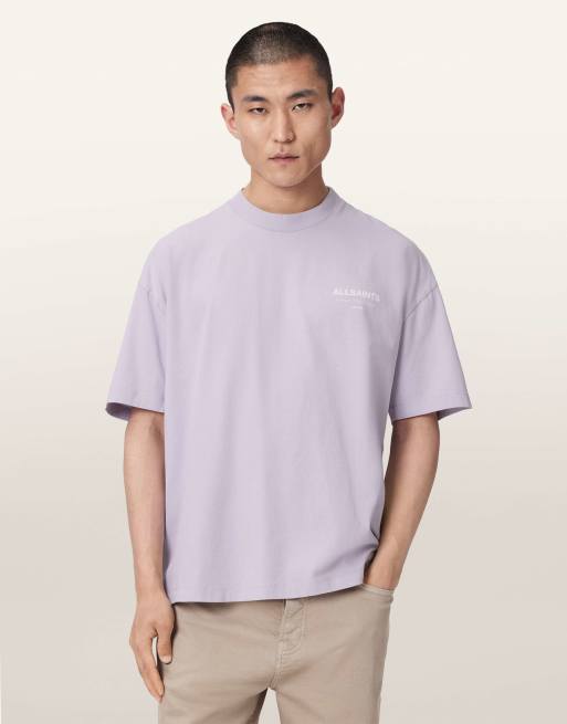 AllSaints - Underground - Camiseta violeta Parma de manga corta con cuello redondo, 3 de 6