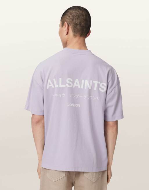 AllSaints - Underground - Camiseta violeta Parma de manga corta con cuello redondo, 5 de 6