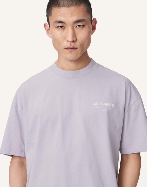 AllSaints - Underground - Camiseta violeta Parma de manga corta con cuello redondo, 6 de 6