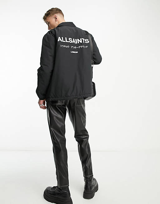 AllSaints Underground coach jacket in black | ASOS