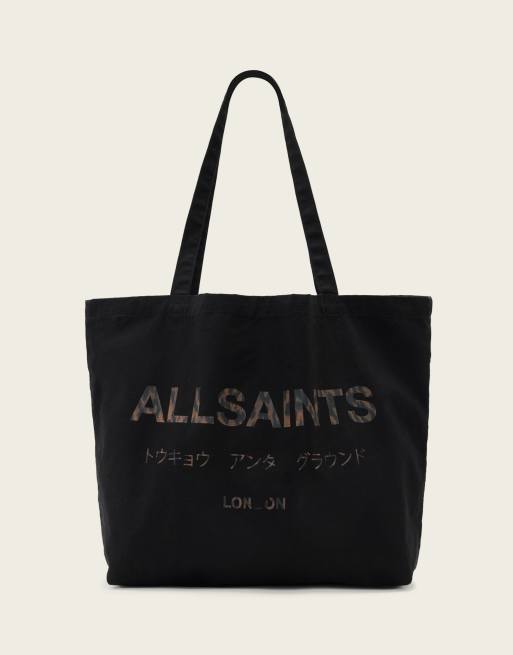 AllSaints – Underground – Czarna torba typu tote z logo w panterkę, 2 z 4