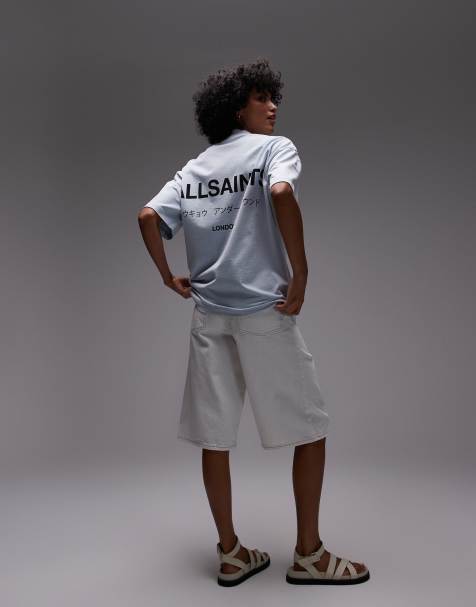 AllSaints Underground Etta oversized t-shirt in barely blue - view 1