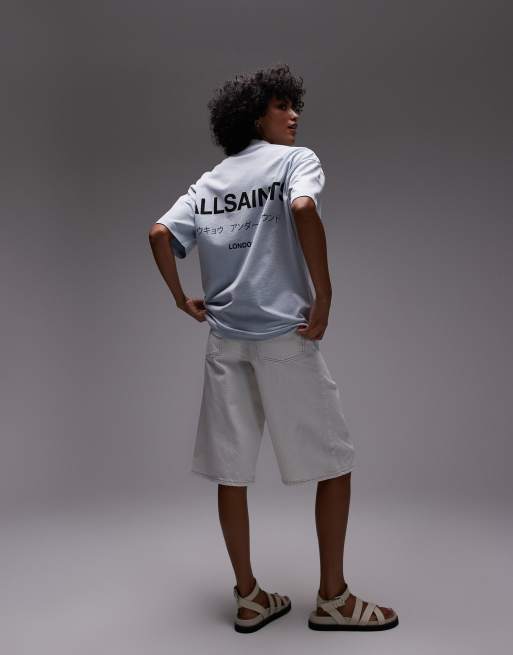AllSaints Underground Etta oversized t-shirt in barely blue