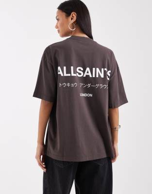 AllSaints underground etta t-shirt in bottle brown bottle brown 17790₽