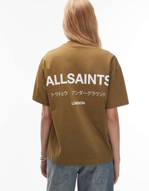 Allsaints Underground etta t-shirt in green - MGREEN